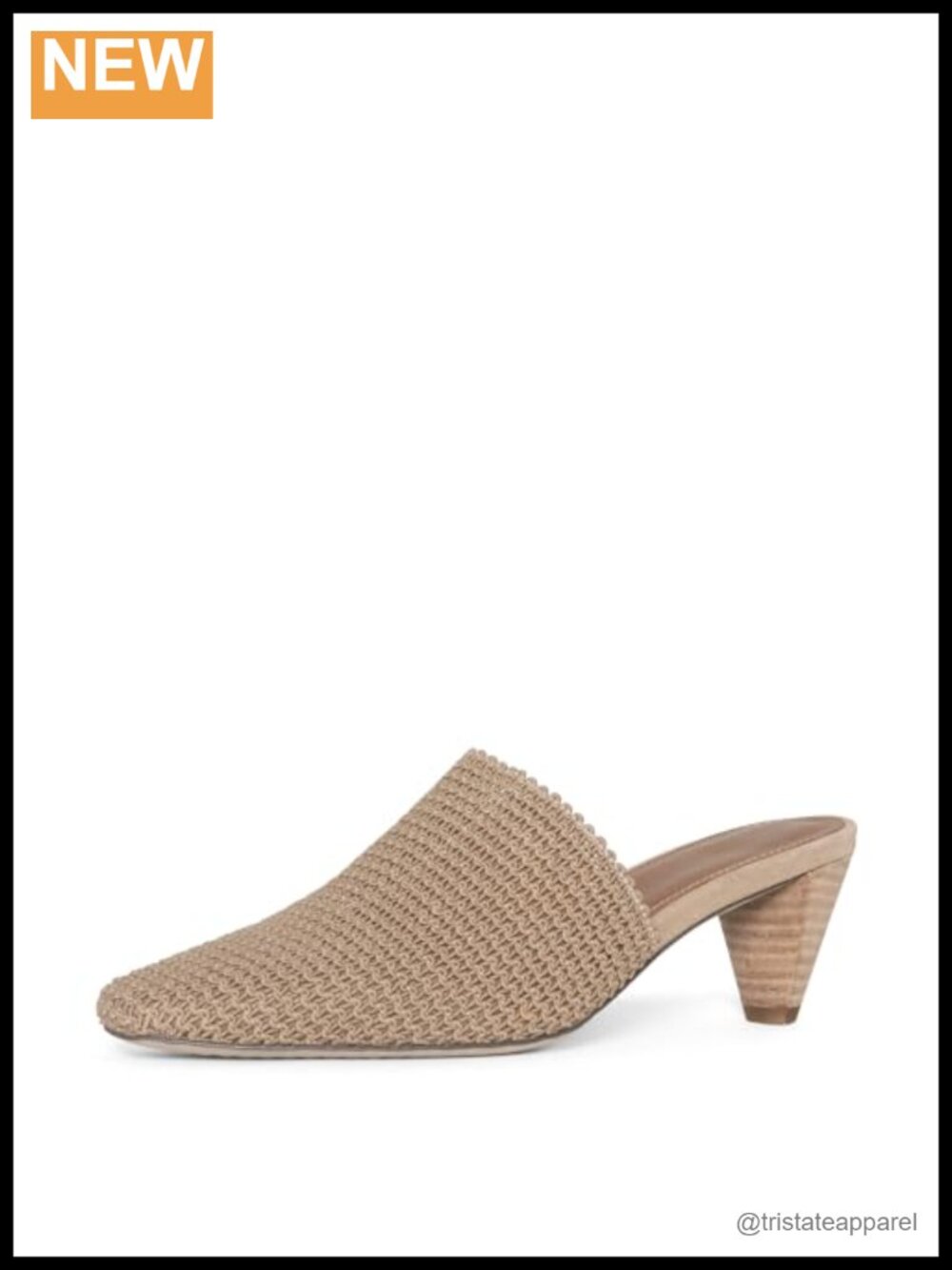 Women's Stretch Mule Cone Heel Square Toe Pull-On Comfort Shoe